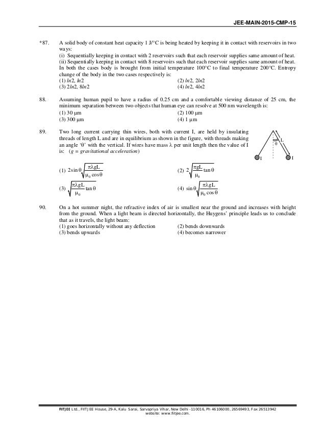 Iit Jee Mains 2015 Paper Pdf